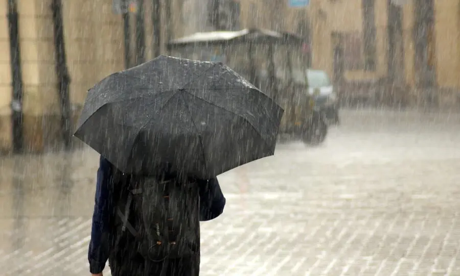 Wandelen in de regen